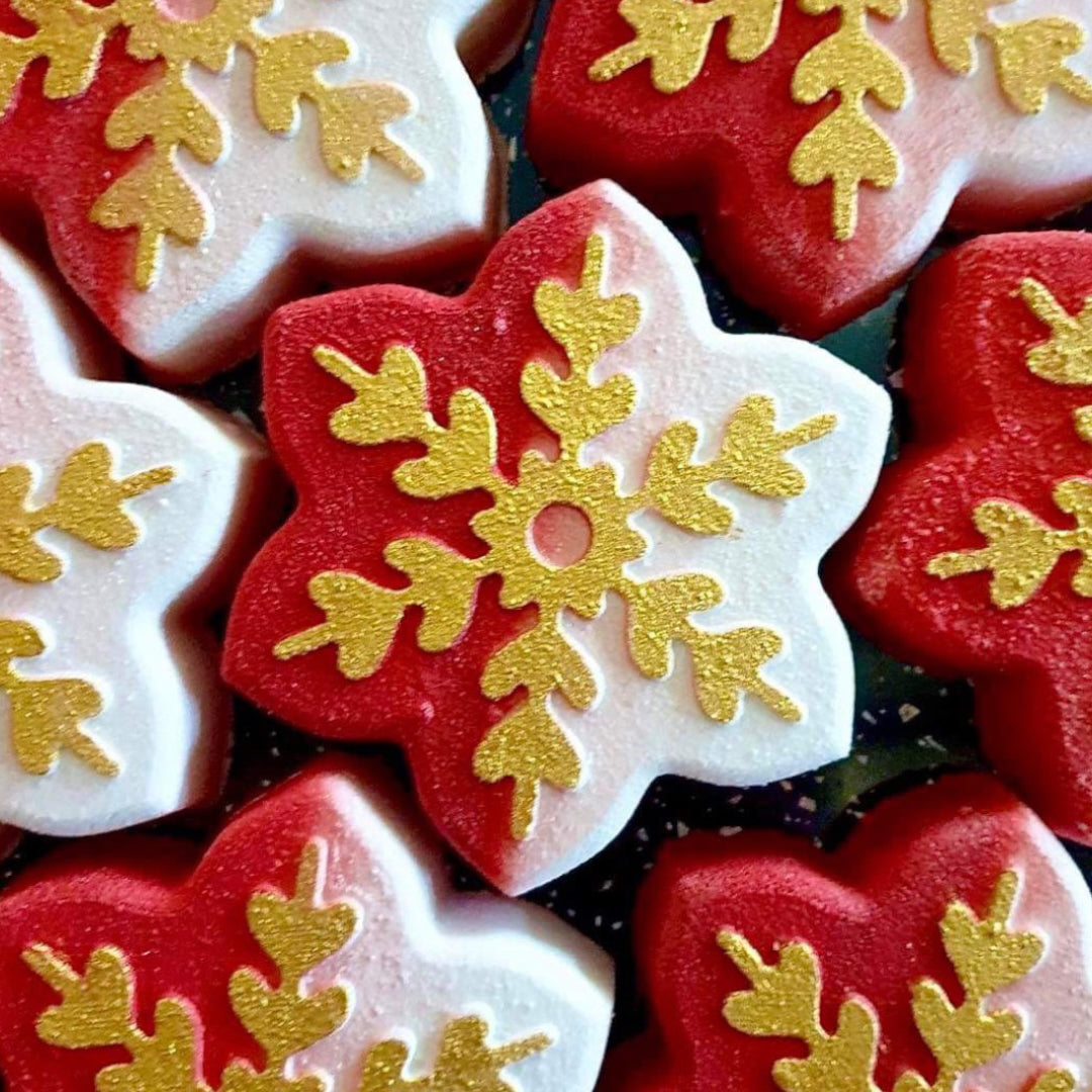 Candy Cane Snowflake Bath Bomb