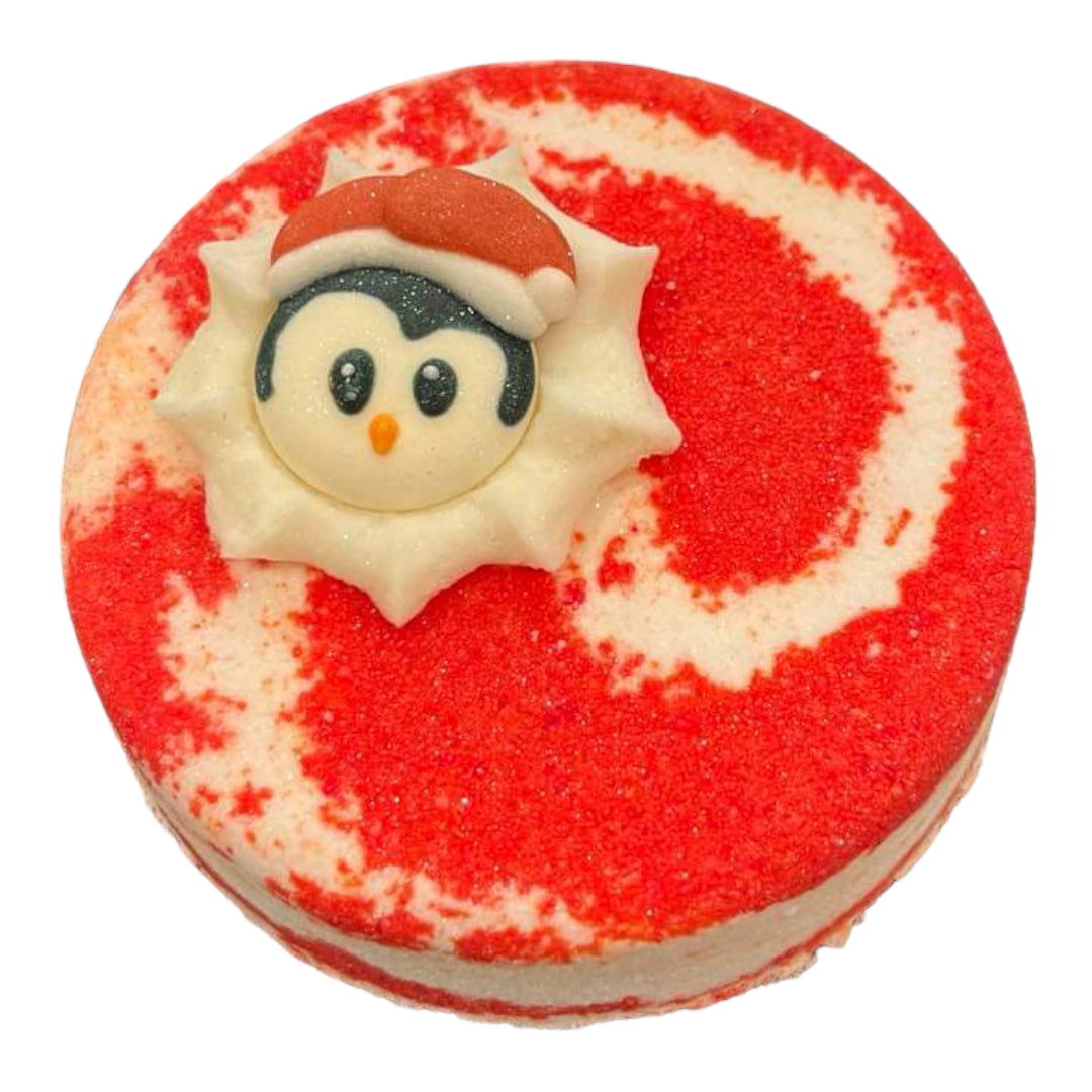 Candy Cane Penguin Puck